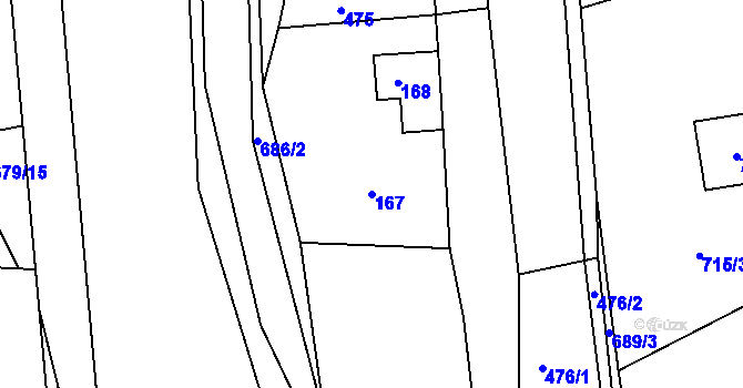 Parcela st. 167 v KÚ Světnov, Katastrální mapa