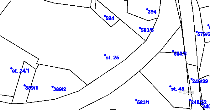 Parcela st. 25 v KÚ Zbraslavec, Katastrální mapa