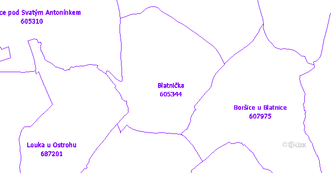 Katastrální mapa Blatnička