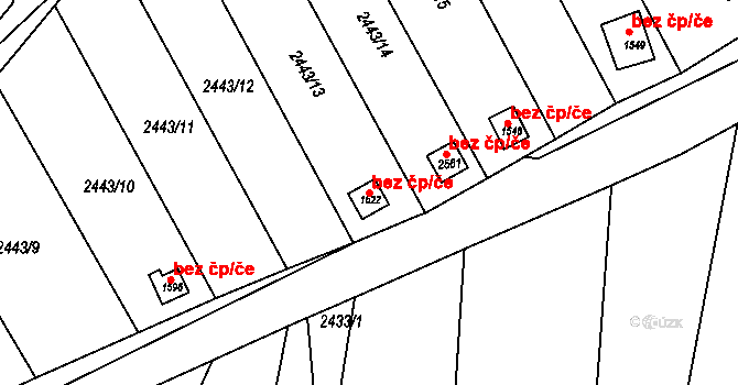 Bojkovice 48379964 na parcele st. 1622 v KÚ Bojkovice, Katastrální mapa